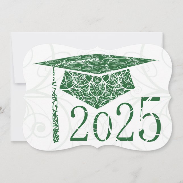 Green and White Floral Cap 2025 Card (Front)