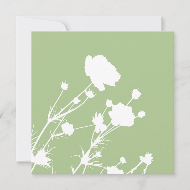 Green and White Floral Card (Front)