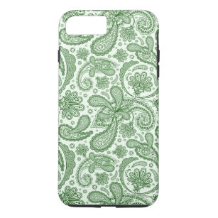 Green And White Floral Vintage Paisley Case-Mate iPhone Case