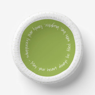 Green And White Fun And Stylish Paper Bowls Plate