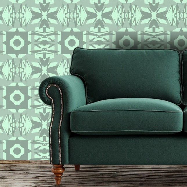Green and White  Geometric Harmony  Wallpaper (Creator Uploaded)