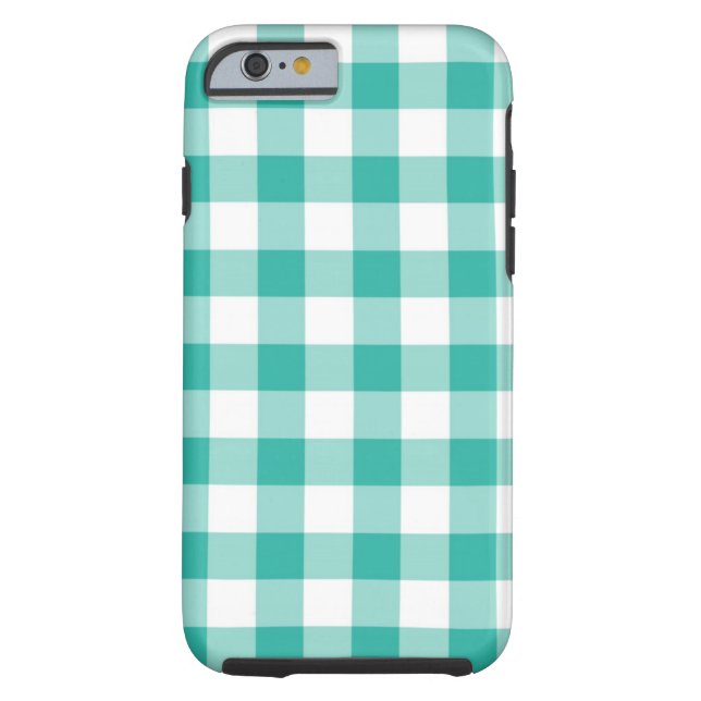 Green And White Gingham Check Pattern Case-Mate iPhone Case (Back)