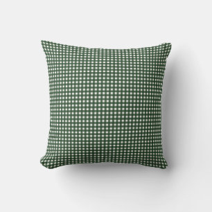 Green and White Gingham Cushion