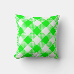 Green and White Gingham on a Pillow