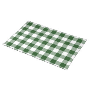 Green and White Gingham Pattern Placemat