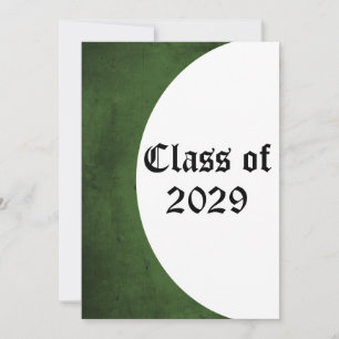 Green and White Graduation Invitation