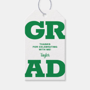 Green and White Graduation Party Favour Gift Tags