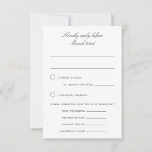 Green and White Grand-millennial Wedding RSVP Card