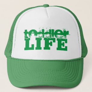 green and white grunge TODDLER LIFE lettering Trucker Hat