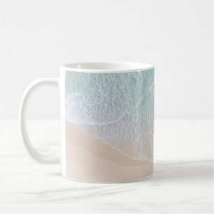 Green And White Lace Beach Sand and Seashore Coffee Mug