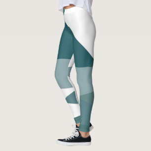 green and white leggings