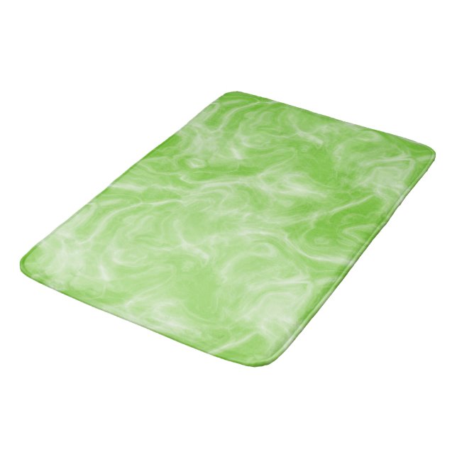 green and white Marble abstract Bath Mat (Angled)