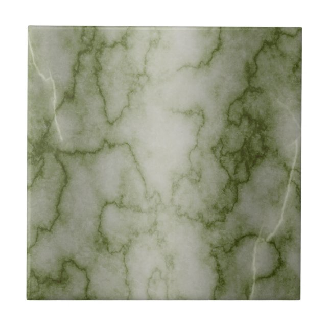 Green and White Marble Ceramic Tile (Front)