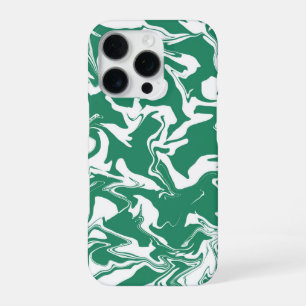 Green and white marble - paper marbling style iPhone 16 pro case