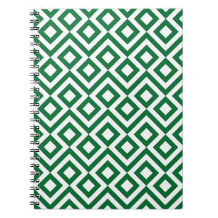 Green and White Meander Notebook