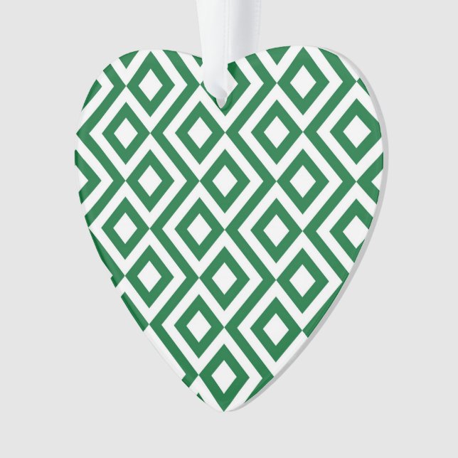 Green and White Meander Ornament (Front)