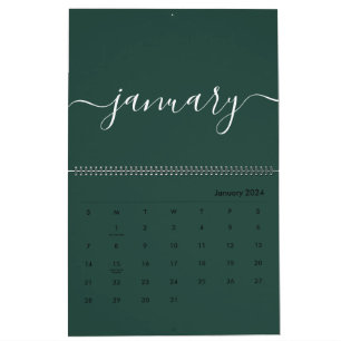 Green and White Minimalist 2027 Calendar