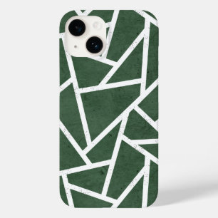 Green and white mosaic pattern Case-Mate iPhone 14 case