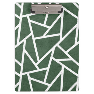 Green and white mosaic pattern clipboard