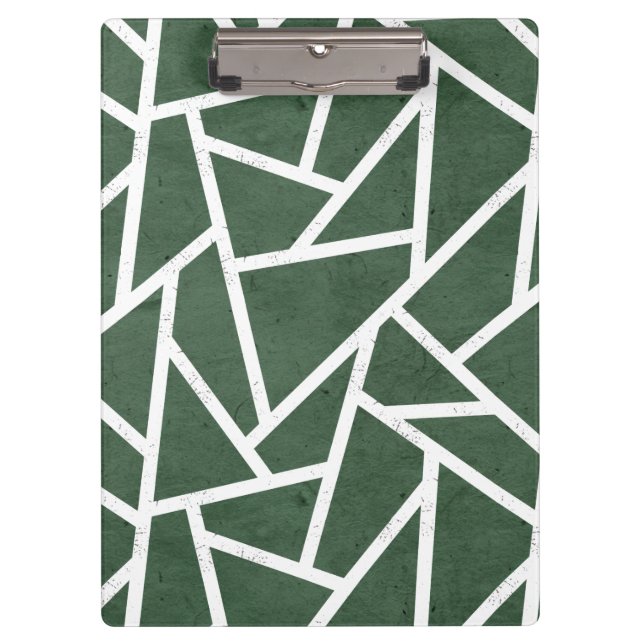 Green and white mosaic pattern clipboard (Front)