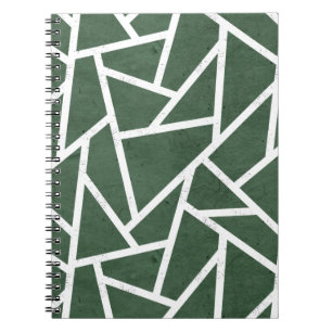Green and white mosaic pattern notebook