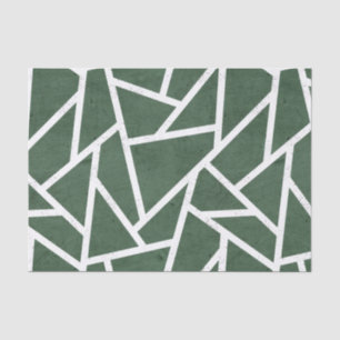 Green and white mosaic pattern tissue paper