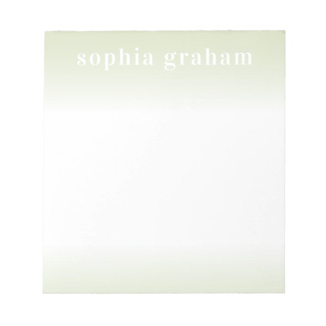 Green and White Ombre Notepad (Front)