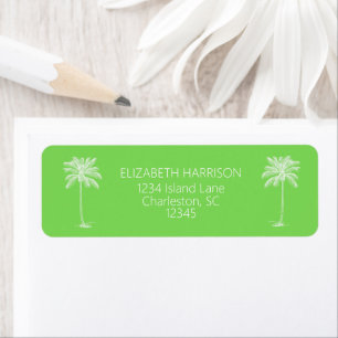 Green and White Palm Trees Return Address Return Address Label