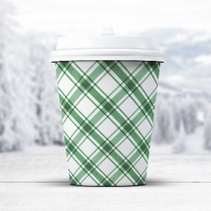 Green and White Paper Cups