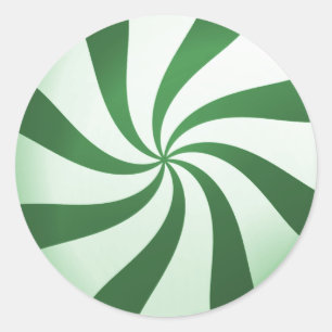 Green and White Peppermint Candy Stickers