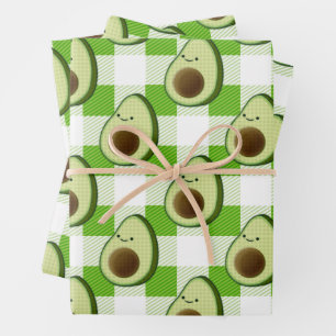 Green and White Plaid Avocado Tartan Pattern Wrapping Paper Sheet