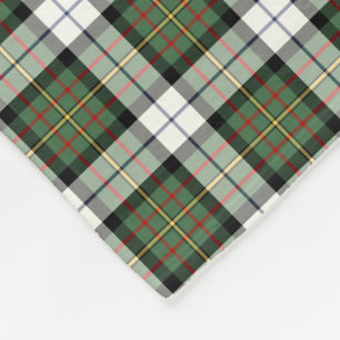 Green and White Plaid MacLaren Clan Dress Tartan Fleece Blanket