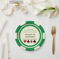 Green and White Poker Chip Las Vegas Wedding