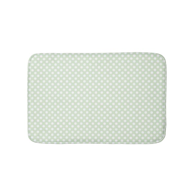 Green and White Polka Dot Bath Mat (Front)