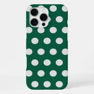 Green and White Polka Dots iPhone 16 Pro Max Case