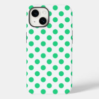 Green and white polka dots