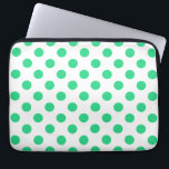 Green and white polka dots laptop sleeve<br><div class="desc">Green and white polka dots</div>
