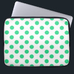 Green and white polka dots laptop sleeve<br><div class="desc">Green and white polka dots</div>