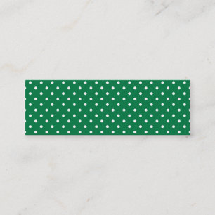 Green and White Polka Dots Mini Business Card