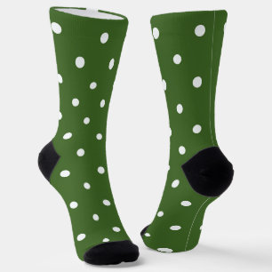 Green And White Polka Dots Socks