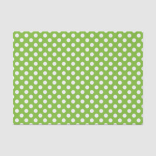Green and White Polka Dots Tissue Paper