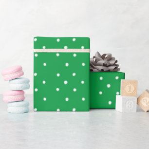 Green And White Polka Dots Wrapping Paper
