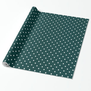 Green and White Polka Dots Wrapping Paper