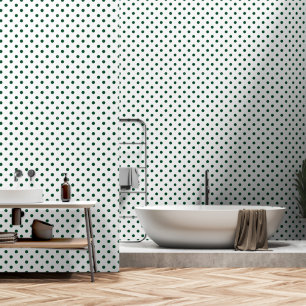 Green and White Polkadots Wallpaper