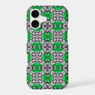 Green and White Repeat Tile Pattern