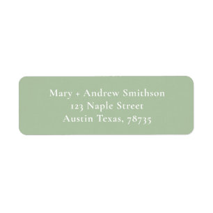 Green and White Return Address Label