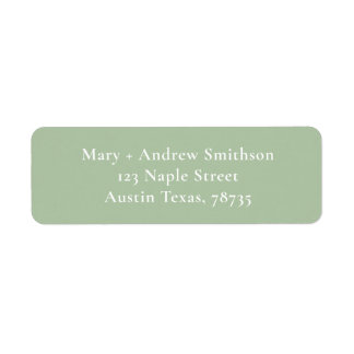 Green and White Return Address Label