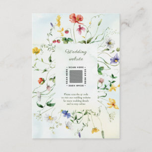Green and White Romance Rustic Summer Wedding Enclosure Card