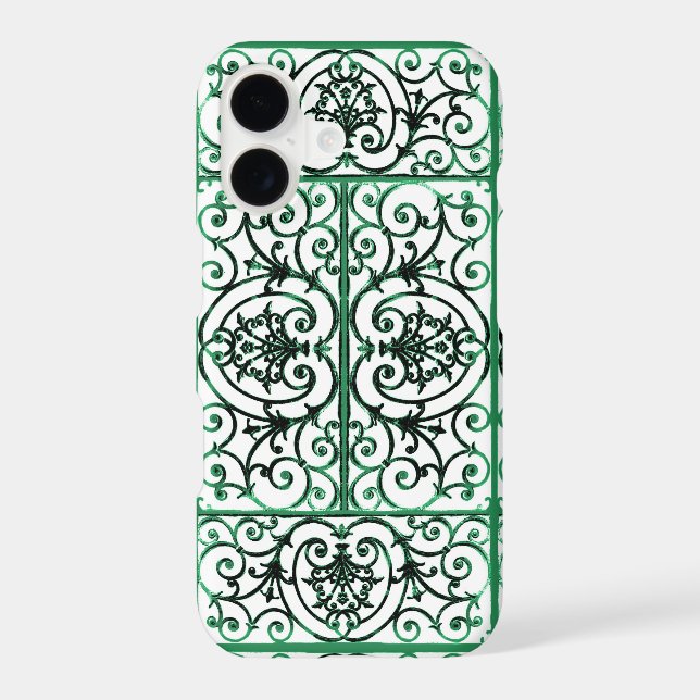 Green and white scrollwork pattern (Back)