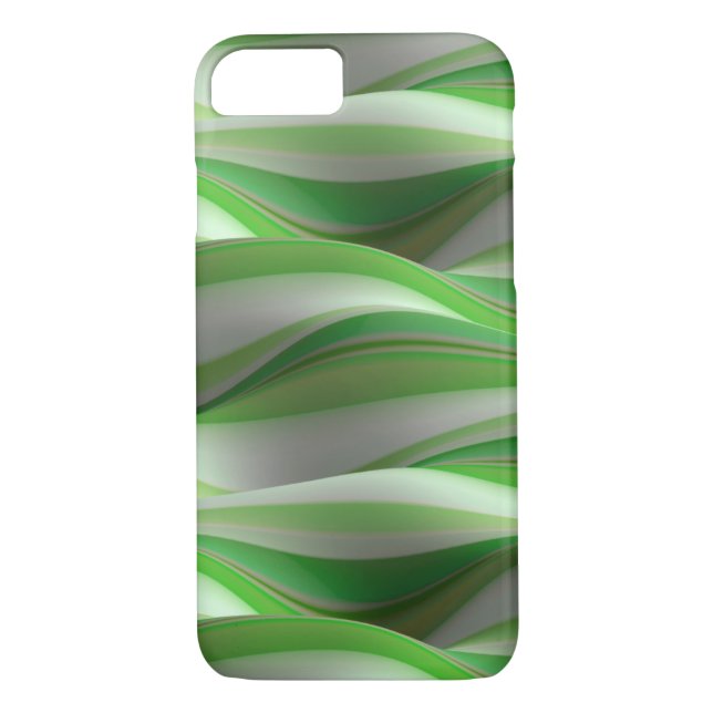 green and white shadowed wave pattern Case-Mate iPhone case (Back)